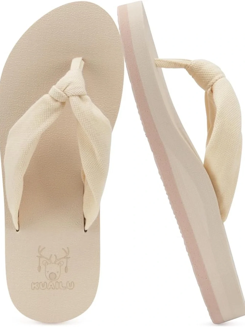 KuaiLu Yoga Flip Flops for Women with Arch Support Summer Sandals Size 8